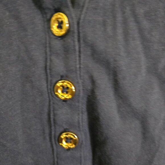 Lilly Pulitzer Navy Blue Teigen Dress 3/4 Bell Sleeve Henley Pima Cotton Size S - Picture 6 of 8